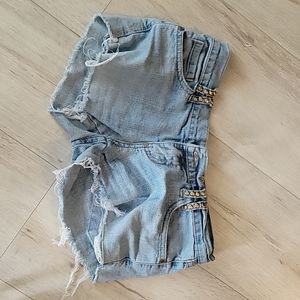 Denim short shorts